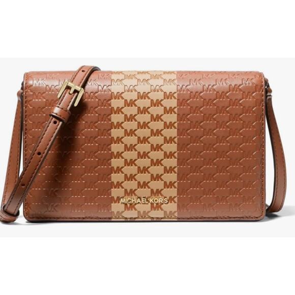 Michael Kors Jet Set Medium Flap Crossbody Bag Camel Handbag - Picture 1 of 5